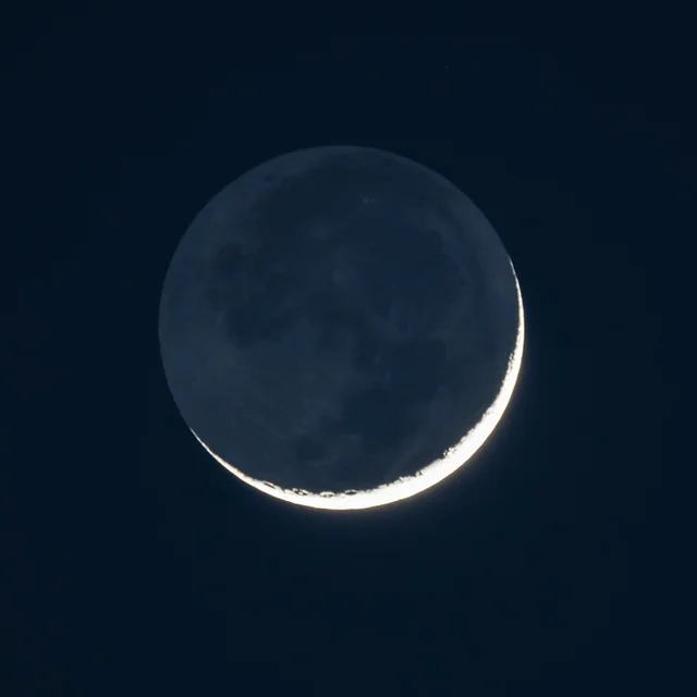 Real photograph of a new moon